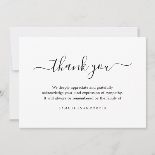 悔やみや弔慰メモリアルご忌引き サンキューカード (正面)