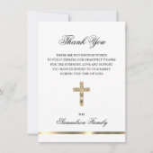 悔やみや弔慰メモリアルクロス金ゴールド写真ありがとう サンキューカード (正面)