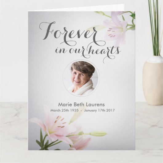 悔やみや弔慰メモリアルサンキューノートカード(写真あり) サンキューカード (正面)