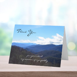 悔やみや弔慰メモリアルサンキューノートカード – 山 サンキューカード