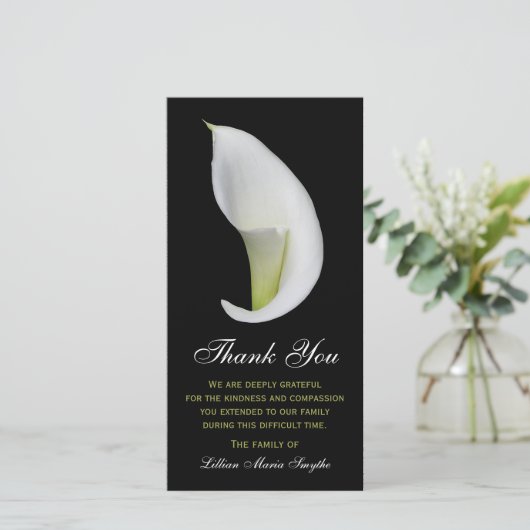 悔やみや弔慰メモリアルサンキューフォトカード – Lily サンキューカード (スタンド正面)