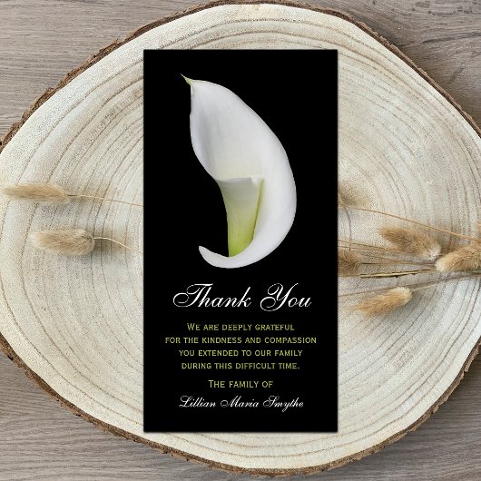 悔やみや弔慰メモリアルサンキューフォトカード – Lily サンキューカード