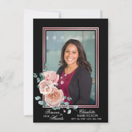 悔やみや弔慰メモリアルピンクフローラ写真ありがとう サンキューカード