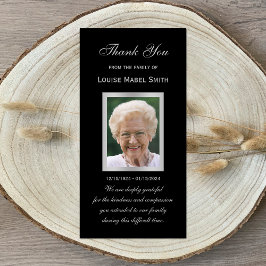 悔やみや弔慰メモリアルフォトカードブラック&シルバー 案内状