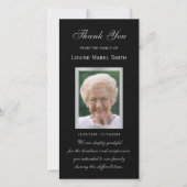 悔やみや弔慰メモリアルフォトカードブラック&シルバー 案内状 (正面)