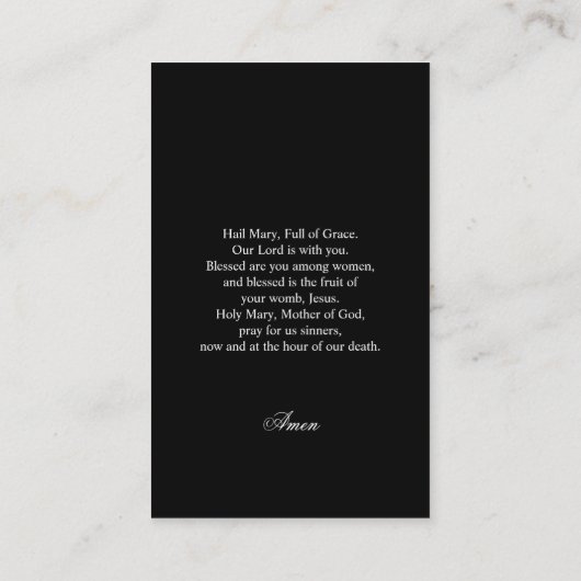 悔やみや弔慰メモリアル宗教十字架金ゴールド |祈りの言葉 名刺 (裏面)