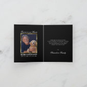 悔やみや弔慰メモリアル宗教的ユダヤ人ブラック金ゴールド サンキューカード (内部)