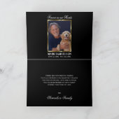 悔やみや弔慰メモリアル宗教的ユダヤ人ブラック金ゴールド サンキューカード (内部)