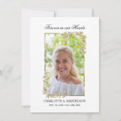 悔やみや弔慰メモリアル白金ゴールド写真ありがとう サンキューカード (裏面)