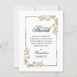 悔やみや弔慰メモリアル白金ゴールド写真ありがとう サンキューカード