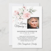 悔やみや弔慰メモリフローラピンクローズありがとう |写真 サンキューカード (正面)