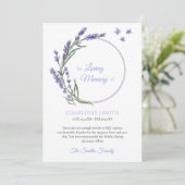 悔やみや弔慰メモリラベンダーフラワーありがとう 招待状 (スタンド正面)