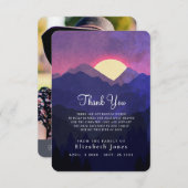 悔やみや弔慰メモリーサンセットマウンテン サンキューカード (正面/裏面)