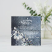 悔やみや弔慰メモリーフラワーブルーフローラありがとう サンキューカード (スタンド正面)