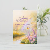 悔やみや弔慰メモリーレインボーフラワーズバタフライ サンキューカード (スタンド正面)