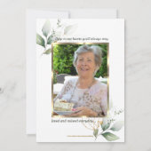 悔やみや弔慰メモリ緑の金ゴールドありがとう |写真 サンキューカード (裏面)