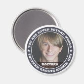 悔やみや弔慰モダンシンプルカスタムフォトキープサケ マグネット (正面/裏面)