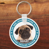 悔やみや弔慰モダンシンプルカスタムペットフォトキープサケ キーホルダー (正面)