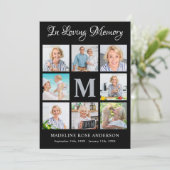 悔やみや弔慰モダンメモリアル8フォトコラージュ葬儀 サンキューカード (スタンド正面)