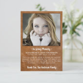 悔やみや弔慰モダンレザーのメモリーフォト葬儀 サンキューカード (スタンド正面)