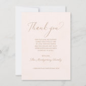 悔やみや弔慰モダン台本写真赤面ピンク葬儀 サンキューカード (裏面)