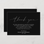 悔やみや弔慰モダン確認スクリプトありがとう サンキューカード (正面/裏面)