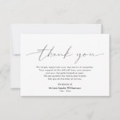 悔やみや弔慰モダン確認スクリプトありがとう サンキューカード (正面)