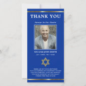 悔やみや弔慰ユダヤ人の星ダビデありがとう |写真 サンキューカード (正面)