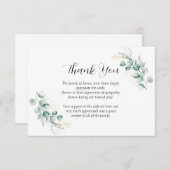 悔やみや弔慰ユーカリフローラ葬儀ありがとう 招待状 (正面/裏面)