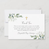 悔やみや弔慰ユーカリプトゥス十字写真葬儀 サンキューカード (正面)