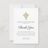 悔やみや弔慰ユーカリプトゥス十字葬儀 サンキューカード (正面)