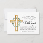 悔やみや弔慰ユーカリプトゥス十字葬儀 サンキューカード (正面)