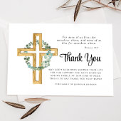 悔やみや弔慰ユーカリプトゥス十字葬儀 サンキューカード