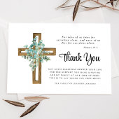 悔やみや弔慰ユーカリプトゥス十字葬儀 サンキューカード