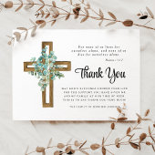 悔やみや弔慰ユーカリプトゥス十字葬儀 サンキューカード