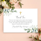 悔やみや弔慰ユーカリプトゥス十字葬儀 サンキューカード