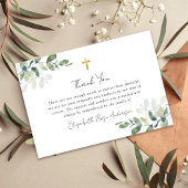 悔やみや弔慰ユーカリプトゥス十字葬儀 サンキューカード