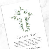 悔やみや弔慰ユーカリプトゥス十字葬儀 サンキューカード