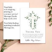 悔やみや弔慰ユーカリプトゥス十字葬儀 サンキューカード