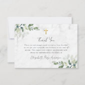 悔やみや弔慰ユーカリプトゥス十字葬儀 サンキューカード (正面)