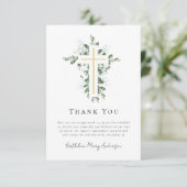 悔やみや弔慰ユーカリプトゥス十字葬儀 サンキューカード (スタンド正面)