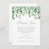 悔やみや弔慰ユーカリプトゥス水の色の緑ありがとう サンキューカード (正面/裏面)
