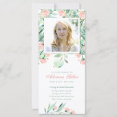 悔やみや弔慰ユーカリ写真葬儀サンキューカード (正面)