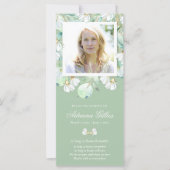 悔やみや弔慰ユーカリ写真葬儀サンキューカード (正面)