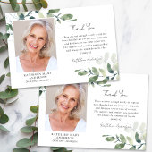 悔やみや弔慰ユーカリ写真葬儀 サンキューカード