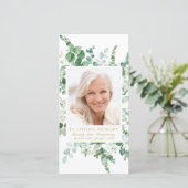 悔やみや弔慰ユーカリ写真金ゴールド葬儀祈りの言葉 (スタンド正面)