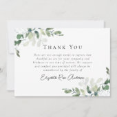 悔やみや弔慰ユーカリ葬儀サンキューカード カード (正面)