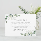 悔やみや弔慰ユーカリ葬儀サンキューカード カード (スタンド正面)