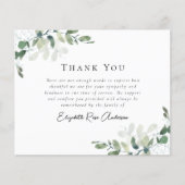 悔やみや弔慰ユーカリ葬儀サンキューカード チラシ (正面)