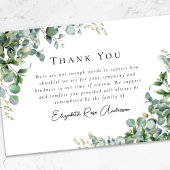 悔やみや弔慰ユーカリ葬儀 サンキューカード